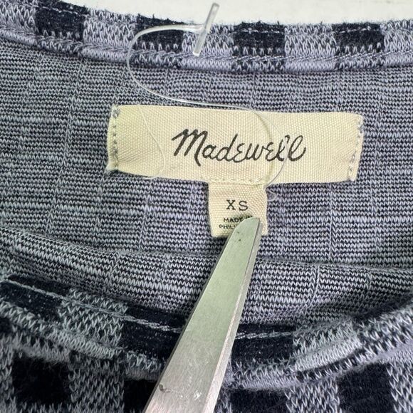 Madewell Gingham Knit Seersucker‎ Button Shoulder Top Faded Lavender Women’s XS - Picture 9 of 9
